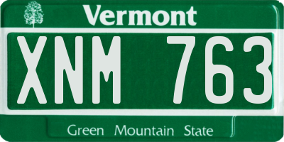 VT license plate XNM763