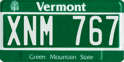 VT license plate XNM767