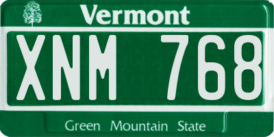 VT license plate XNM768