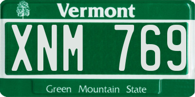 VT license plate XNM769