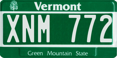 VT license plate XNM772