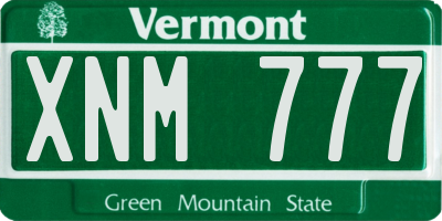 VT license plate XNM777