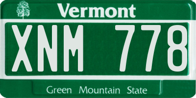 VT license plate XNM778