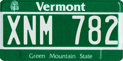 VT license plate XNM782