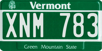 VT license plate XNM783