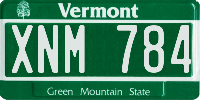 VT license plate XNM784
