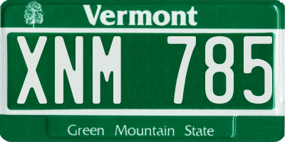 VT license plate XNM785