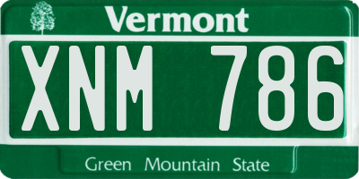 VT license plate XNM786