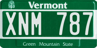 VT license plate XNM787