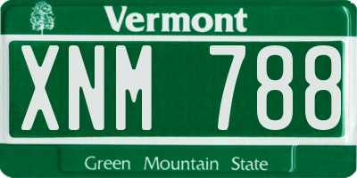 VT license plate XNM788
