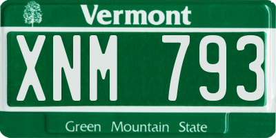 VT license plate XNM793