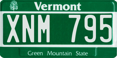 VT license plate XNM795