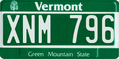 VT license plate XNM796