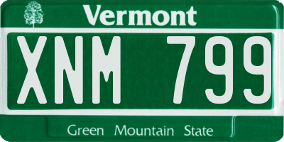 VT license plate XNM799