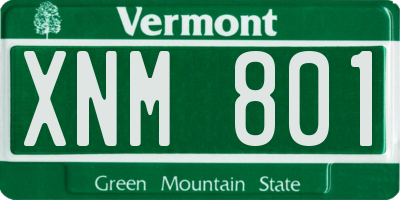 VT license plate XNM801