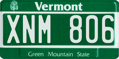VT license plate XNM806