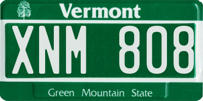 VT license plate XNM808