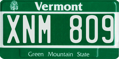 VT license plate XNM809