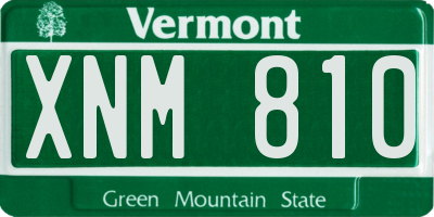 VT license plate XNM810