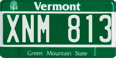 VT license plate XNM813