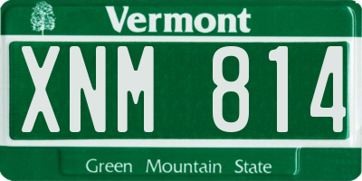 VT license plate XNM814