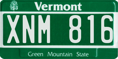 VT license plate XNM816