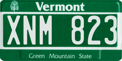VT license plate XNM823