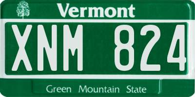 VT license plate XNM824