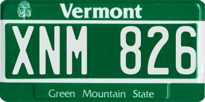 VT license plate XNM826