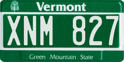 VT license plate XNM827