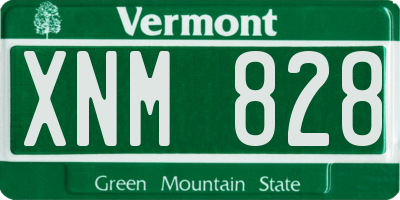 VT license plate XNM828