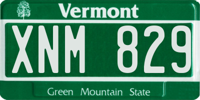 VT license plate XNM829