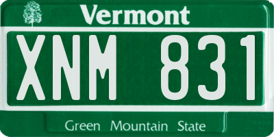 VT license plate XNM831