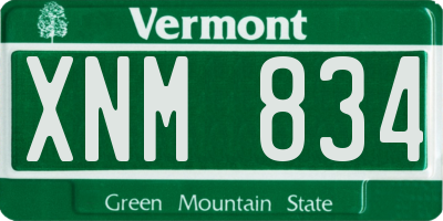 VT license plate XNM834