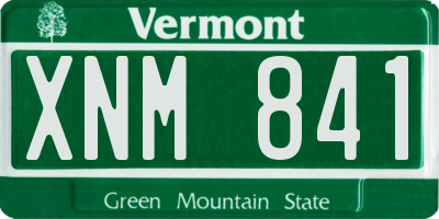VT license plate XNM841