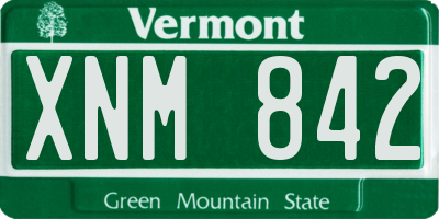 VT license plate XNM842