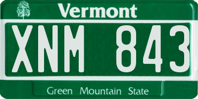 VT license plate XNM843