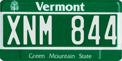 VT license plate XNM844