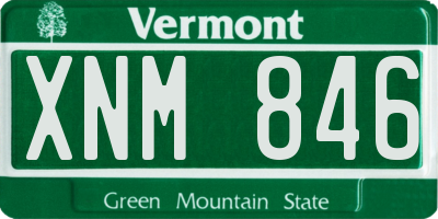 VT license plate XNM846