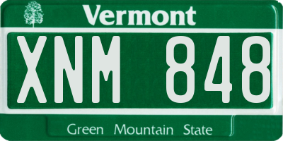VT license plate XNM848