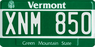 VT license plate XNM850