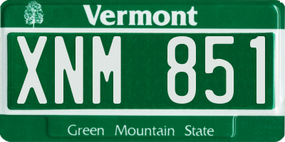 VT license plate XNM851