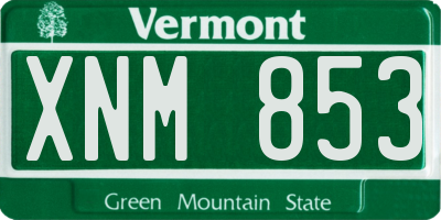 VT license plate XNM853