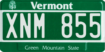 VT license plate XNM855