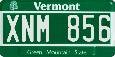 VT license plate XNM856