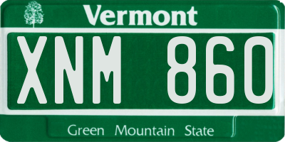 VT license plate XNM860
