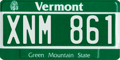 VT license plate XNM861