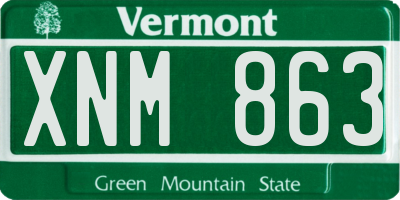 VT license plate XNM863