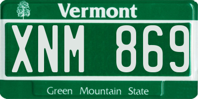 VT license plate XNM869
