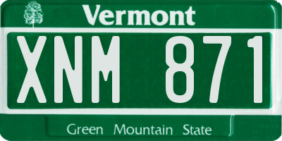 VT license plate XNM871